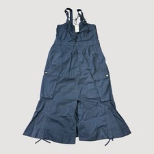 Urban Outfitters Dress Womens S Blue Maxi Cargo Canvas Overall Jumper Adjustable