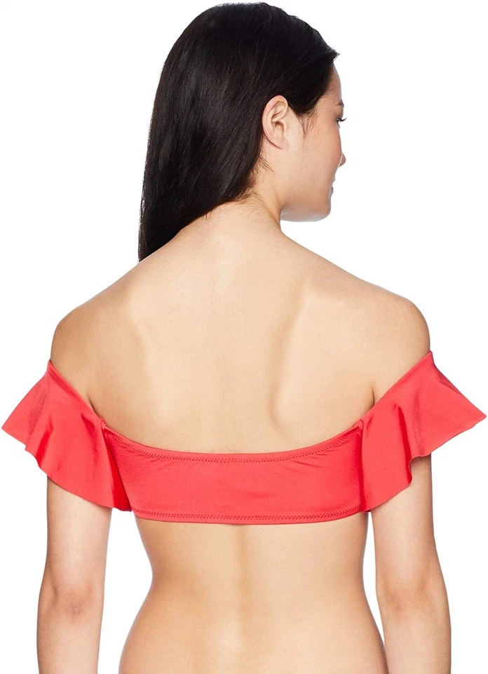 Traje de baño de bikini Trina Turk para mujer 171835 Twist bandeau manga con volantes talla 10 Foto 3 de 3