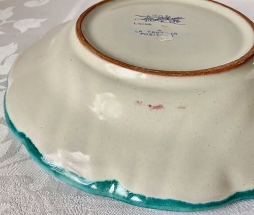 BEAUTIFUL TEAL & RED LIQUORI LA TARTANA POSITANO ITALY 9.5" PLATE, EXCLNT COND - Picture 8 of 10