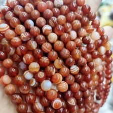 4-12mm Natural A Grade Lace Striped Red Agate Sardonyx Beads for Jewelry Making