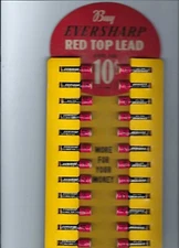 Vintage New Old Stock Eversharp Red Top Lead 24 count Counter Display Easel Back