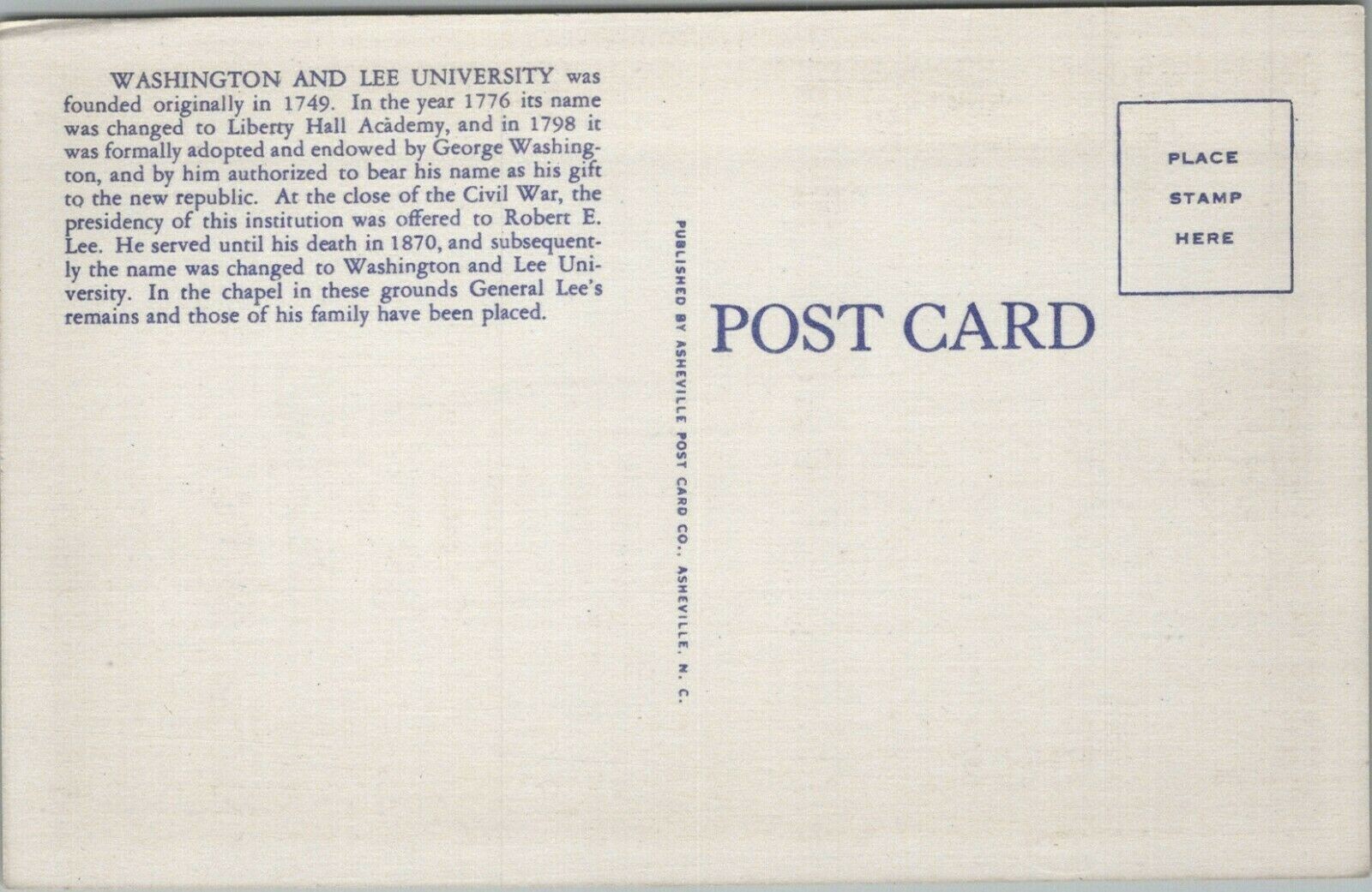 Postcard Doremus Memorial Gym Lexington Virginia VA Washington Lee University thumbnail 2