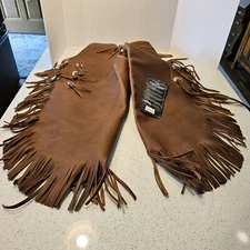 Weaver Brown Leather Size Large Western Horse Riding Chinks Chaps Farrier USA