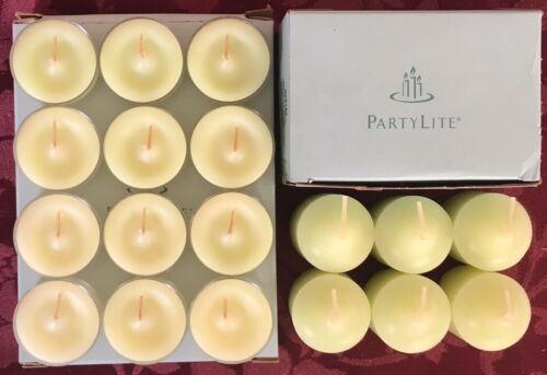 PartyLite GINGER LEMON MERINGUE PIE Tealight & Votive Candles New Lot 18 Retired - Afbeelding 1 van 5