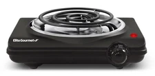 Elite Gourmet ESB100B Countertop Single Coiled Burner Electric Hot Plate Temp...