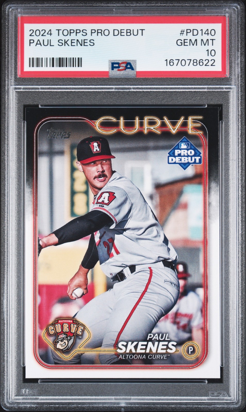 167078622 Paul Skenes 2024 Topps Pro Debut #PD-140 Rookie RC PSA 10 view 1