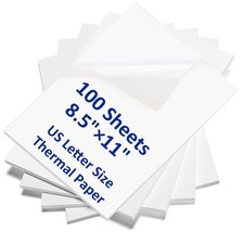 100 Sheets US Letter Size Thermal Printer Paper, Thermal Paper 8.5 11" for