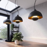 Lindby Pendelleuchte 'Gretja' (Modern) In Schwarz Aus Metall (3 Flammig, E27) -