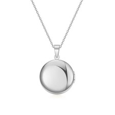 Silver Photo Locket Memorial Custom Personalised Necklace with Picture inside-St