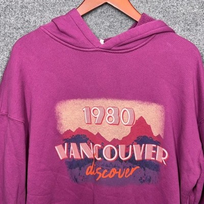 BA&SH Womens S US 6 Purple 80s Vancouver Graphic Hoodie Sweatshirt Athleisure