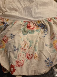 Vintage Ralph Lauren Elisa Queen Bed Skirt Floral -100%  Cotton GUC
