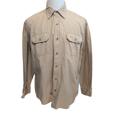 Chemise Wrangler L Marron 100% Coton 2 Poches Manches Longues - Photo 1/4