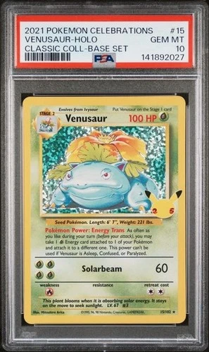 PSA 10 VENUSAUR 15 CELEBRATIONS CLASSIC COLLECTION POKEMON GEM MINT BM