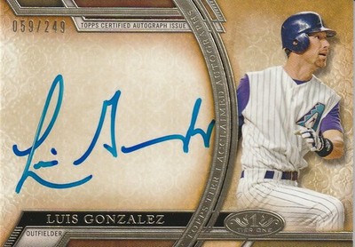 2015 Luis Gonzalez Topps Tier One #AA-LG Acclaimed Auto /249 - Diamondbacks