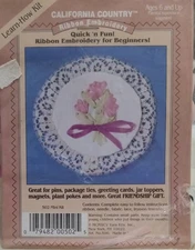 1998 ~ "Flower Bouquet" ~ Ribbon Embroidery Mini Kit ~ Learn-How for Beginners