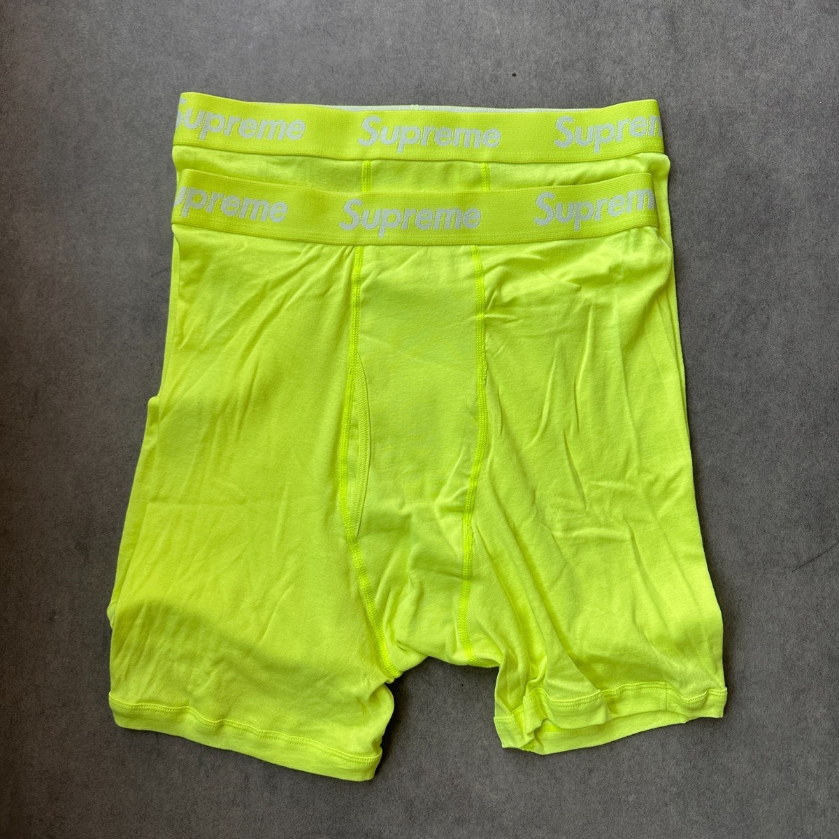 Supreme Boxer Shorts Neon Green Men's Underwear Streetwear 2 Pack