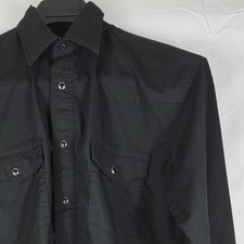 Wrangler Mens Western Snap Front Shirt Black Long Sleeve Pearl Snap Small