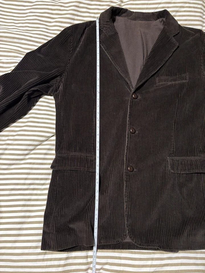 Chaqueta Blazer Abrigo Hombre J Crew Marrón Oscuro Ancho Pana Ballena Talla XL Foto 4 de 4