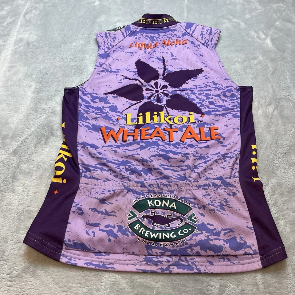 Camiseta deportiva de ciclismo Canari talla S/M sin mangas 1/2 cremallera Lilikoi Wheat Ale Kona Brewing Foto 2 de 4