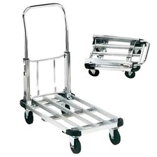 Carrello Estensibile Pieghevole Porta Pacchi 4 Ruote 150 Kg Alluminio