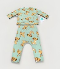 Disney Lion King Simba Toddler Boys' Lt Green Ribbed Texture Pajama Set Size 24M
