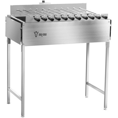 BBQ-Toro Mangal Holzkohlegrill Schaschlik Spiessdreher mit 11 Spießen Motor USB