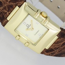 OMEGA CONSTELLATION QUADRA UHR PAPIERE Ref. 1631 PERLMUTT DIAMANTEN GOLD 18K