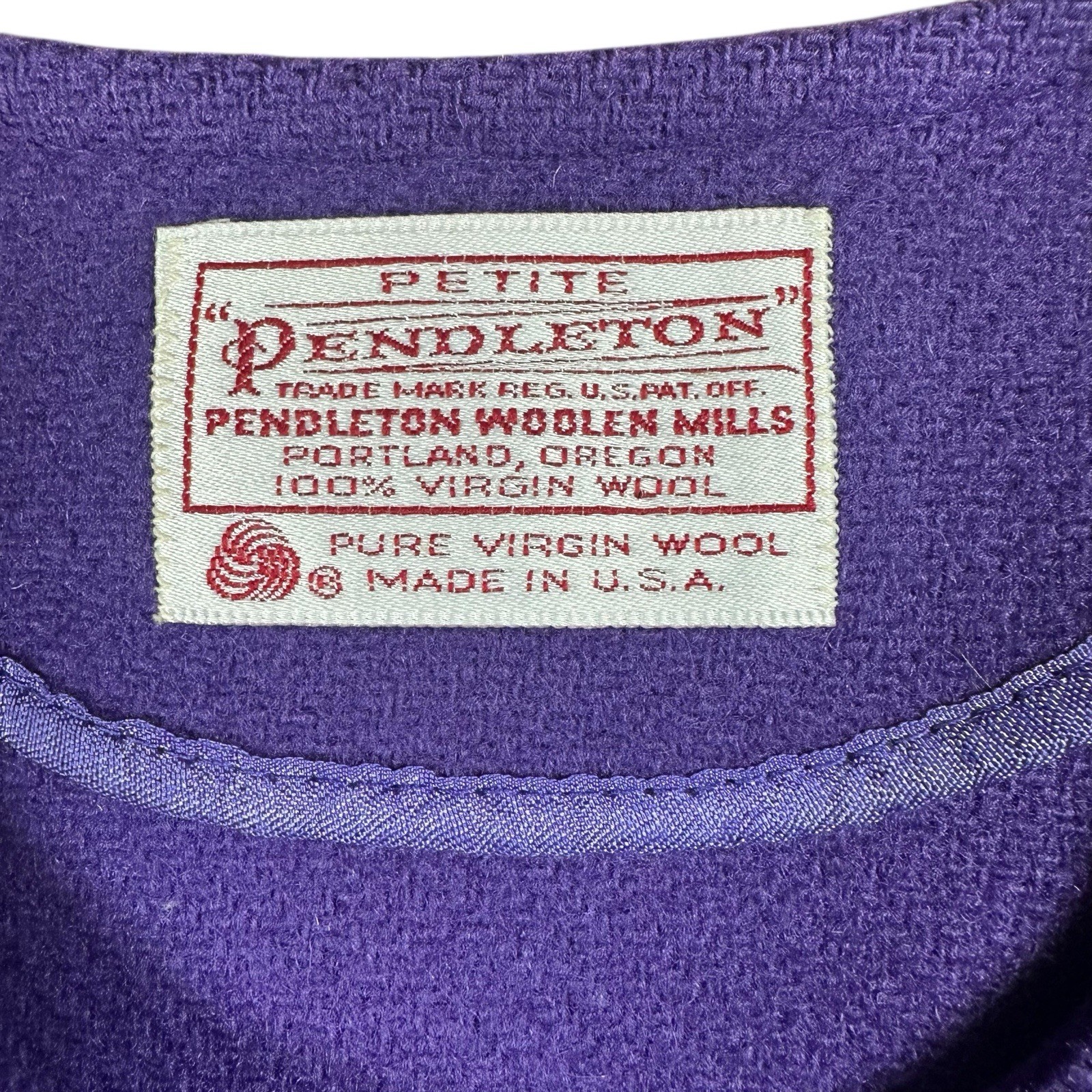 Pendleton Wool Cropped Jacket Petite Purple Tailo… - image 4