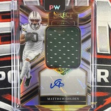 Panini 2025 Select Jumbo Rookie Swatch Matthew Golden Prizm Auto Packers /249