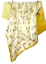 Birico 100% Mulberry Silk Scarf Estonia 20” Boxed Spring Love 12 Momme Europe