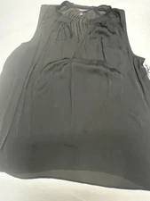 Simply Vera Vera Wang Women’s Pleated Neck Shell Top XL Black NWT