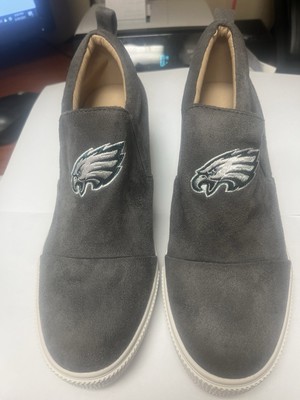 Eagles NFL Sneakers Women's, Grey, Leather, Slip-On Shoes Size