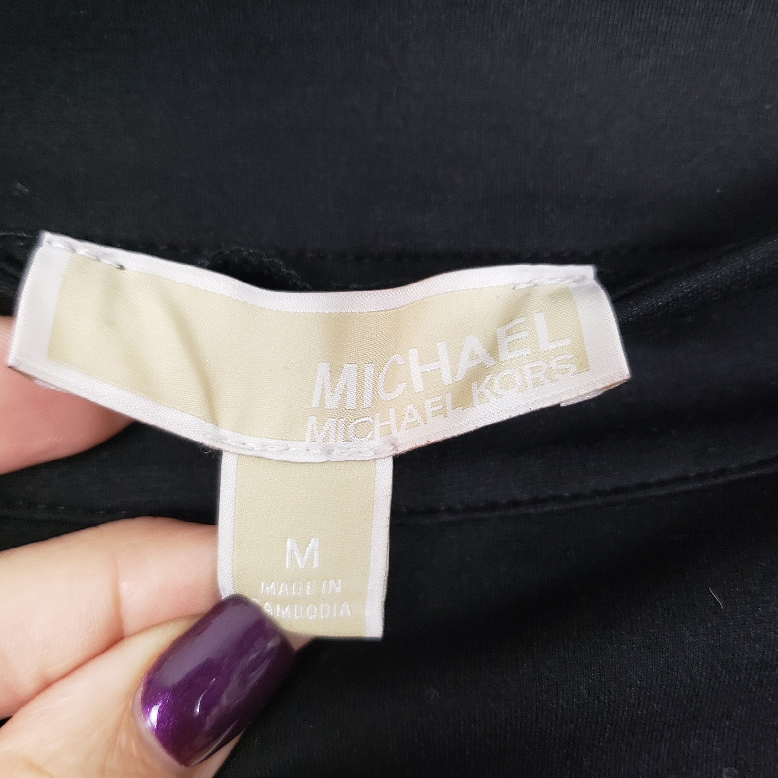 Michael Kors Size M Faux Leather Trim A-Line Mini Skirt Black Cocktail Edgy NWT thumbnail 5