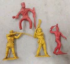 VINTAGE 1950S DAVY CROCKETT, INDIAN FIGURES DANIEL BOONE FRONTIERSMAN 3  LOT