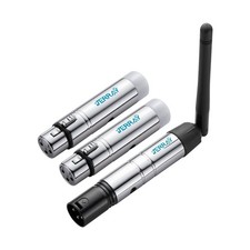 JERRAY 3pcs DMX512 DMX Dfi DJ 2.4G Wireless 2 Receiver with Light Dome Sliver