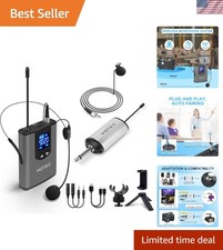Professional UHF Wireless Microphone System with Lapel Mic and Bodypack Receiver