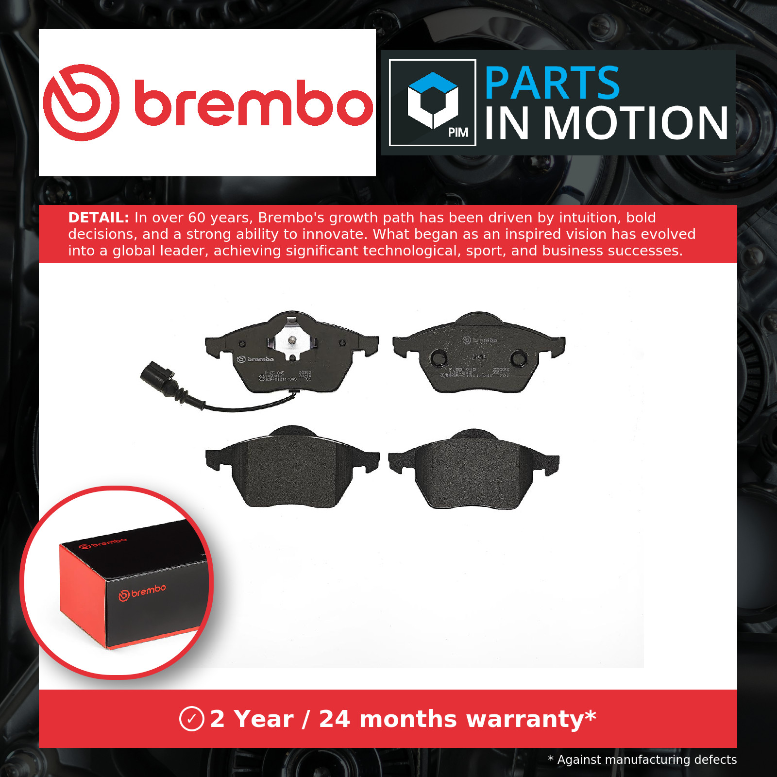Fits BREMBO P 85 045 HAM PADS. FRONT VW GOLF IV 97-03 WITH FEEL. - Image 6