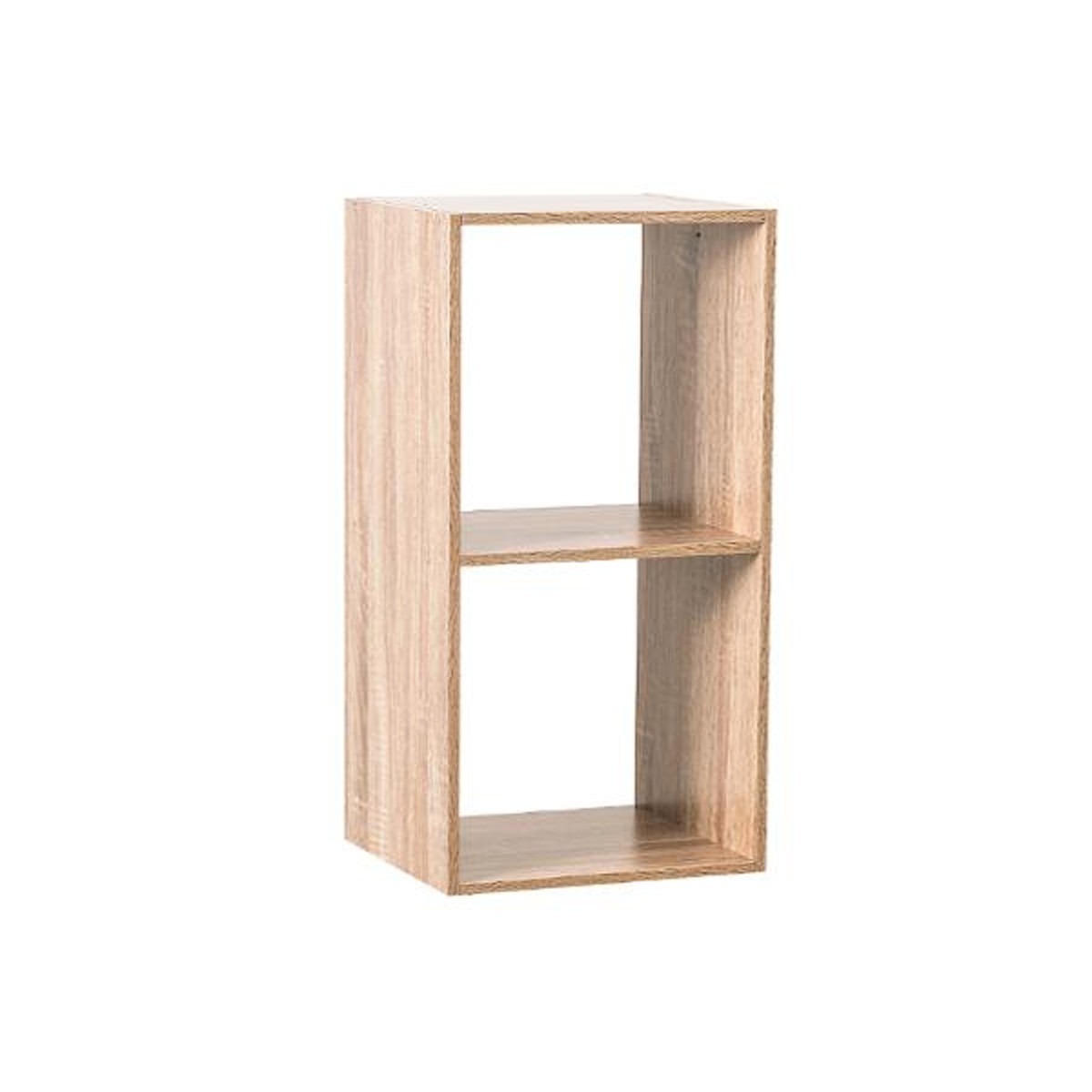 Étagère 2 cases contre le désordre des petits espaces en bois clair