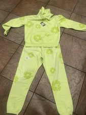 Denim Tears Mono Wreath Hoodie Sweatpants Set   Lime Green/Neon BNWT Size M