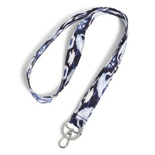 Vera Bradley Wide Lanyard Ikat Island 18.5" Long NEW with tag Blue white