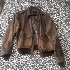 Avirex Men s Brown Flight Bomber Jacket Zip C...