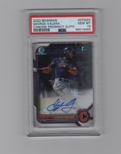2022 1st Bowman Chrome George Valera Rookie Auto PSA 10 Cleveland Guardians RC