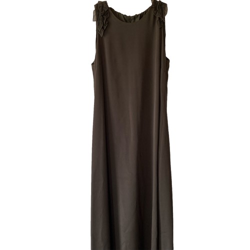 $290.00 Morgane Le Fay 95% Silk 5% Lycra Dress Maxi Lined Size S Dark Grey - Picture 1 of 16