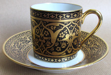 LIMOGES FRANCE LEGRAND & CIE PORCELLANA DEMITASSE TAZZA DA CAFFÈ E PIATTINO (12409)