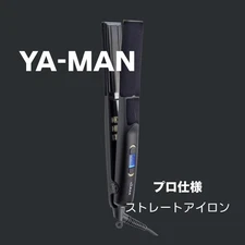 YA-MAN Professional Straight Iron Model PSM-230B Silver Tone Tested Collectible