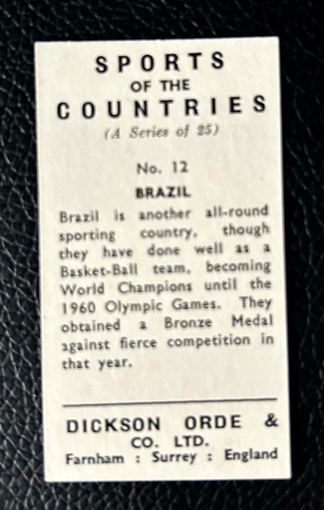 Vintage Basketball 1962 Dickson Orde Sports of the Countries BRAZIL view 3