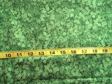 1/2 yd Cotton Fabric Green with Green Flowers All Over