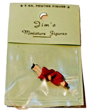 Seated Woman Figure, O O-27 Gauge, Made In USA, Hand Painted, Metal Figure