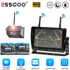 Solar HD Rückfahrkamera Kabellos Einparkhilfe Mit 7" 1080P Farb Monitor KFZ LKW