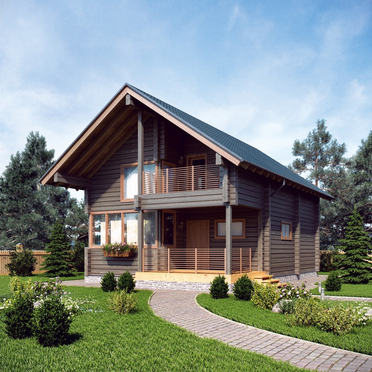 LOG HOUSE KIT #LH-105 ECO FRIENDLY WOOD PREFAB DIY BUILDING CABIN